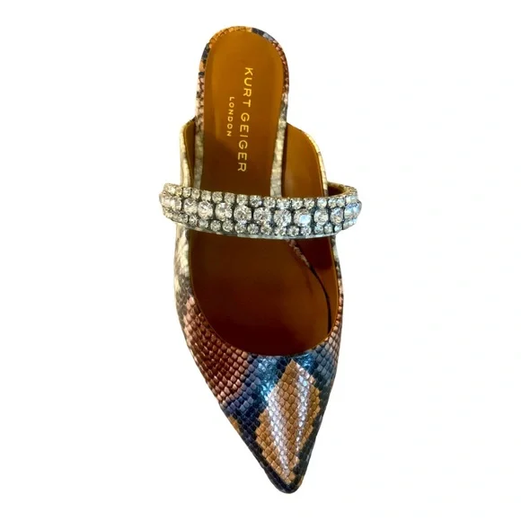 KURT GEIGER LONDON PRINCELY - NEW - Crystal Pointed-Toe Mule- EU 39/US 8.5 - Picture 2 of 10